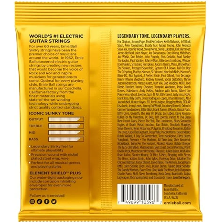 Ernie Ball Skinny Top Beefy Bottom Slinky E-Gitarrensaiten, Nickel Wound, Stärke 10-54, frischer, ausgewogener Ton – Bild 3