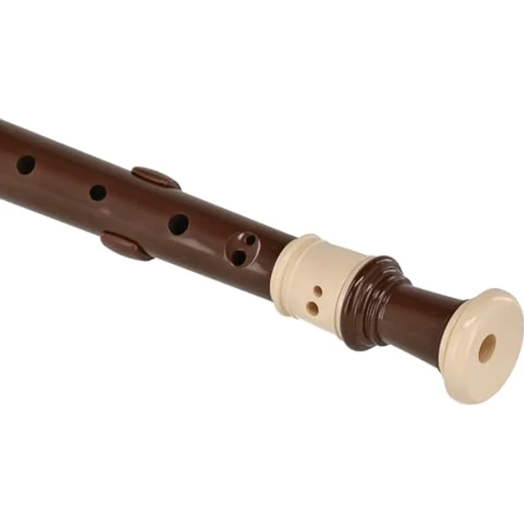 Aulos 105A Bel Canto Sopranblockflöte, barocke Griffweise, Doppelloch, elfenbeinfarbiges Mundstück und Ringe, dunkelbrauner Korpus, 3-teilig, inkl. Tasche – Bild 5