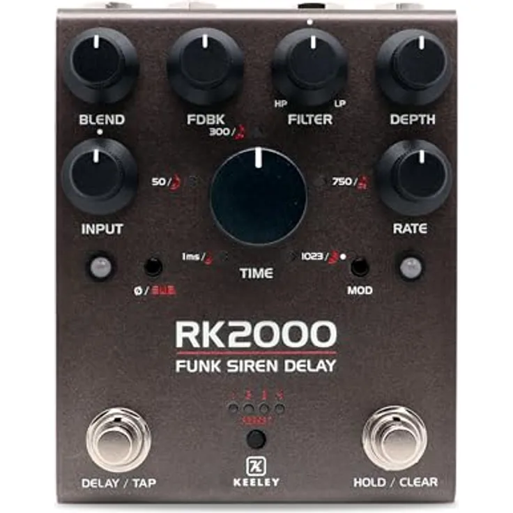 Keeley RK2000 Funk Siren Delay, 12-Bit Digital Delay Pedal mit MIDI-Integration und Freeze-Hold Effekt