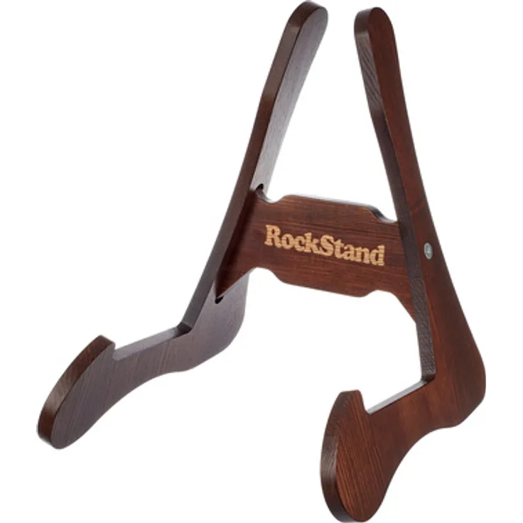 Rockstand Wood A-Frame Stand, Gitarrenständer aus massivem Eschenholz, Brown Oak, geeignet für Akustik-Gitarren und Bässe
