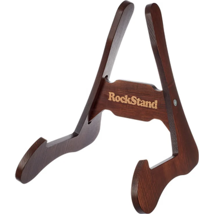 Rockstand Wood A-Frame Stand, Gitarrenständer aus massivem Eschenholz, Brown Oak, geeignet für Akustik-Gitarren und Bässe