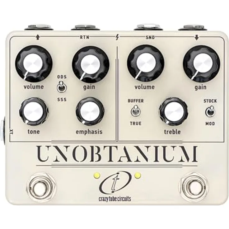 Crazy Tube Circuits Unobtanium, Overdrive/Preamps Effekpedal für E-Gitarre mit K-Style und D-Style Schaltungen, 18V DC, True Bypass