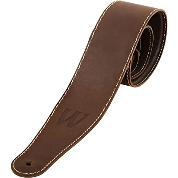 Warwick Teambuilt Leather Strap BR BB, Gitarrengurt aus braunem Echtleder, gepolstert, verstellbar von 100 - 147 cm, Made in Germany – Bild 1