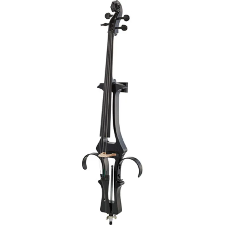 Harley Benton HBCE 990LH/BK Linkshänder Elektrisches Cello mit Shadow Tonabnehmersystem, schwarzer Farbe, inkl. Tasche, Bogen und Zubehör