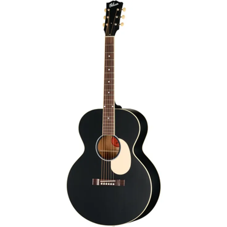 Gibson J-185 Century 12-Fret Ebony, Jumbo Westerngitarre mit massiver Sitka-Fichtendecke, Mahagoni-Korpus und Palisander-Griffbrett