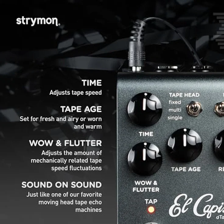 Strymon El Capistan V2, dTape Delay Effektpedal mit MIDI-Integration und Federhall, Made in USA – Bild 5