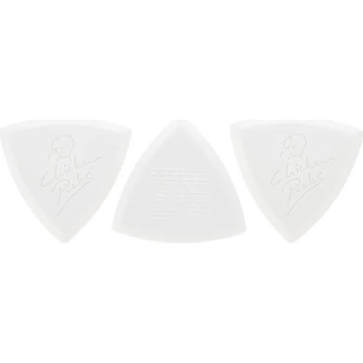 Chicken Picks Bermuda III, Plektren-Set 2,7mm Pointy, 3er Pack aus extrem hartem Kunststoff mit geschliffenen Kanten für präzises Picking
