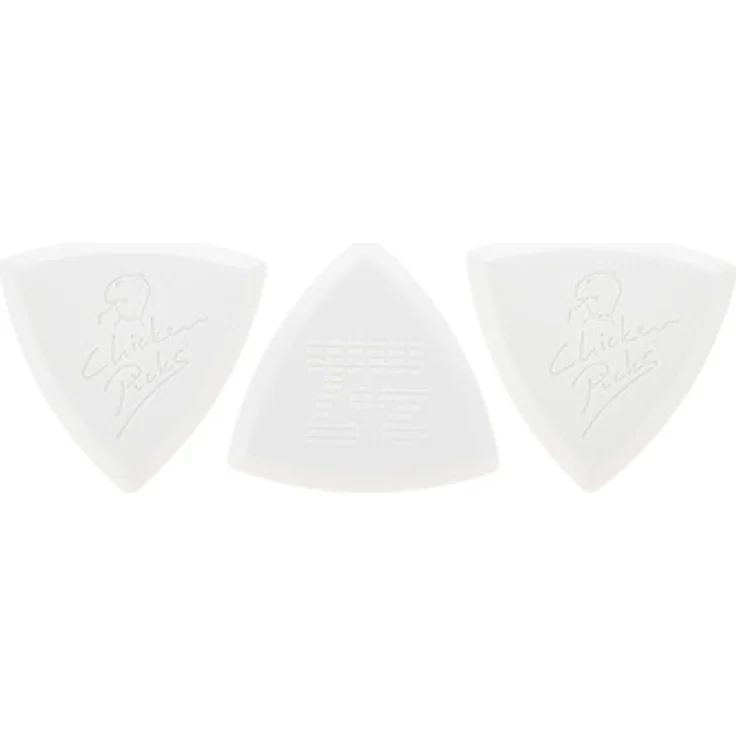 Chicken Picks Bermuda III, Plektren-Set 2,7mm Pointy, 3er Pack aus extrem hartem Kunststoff mit geschliffenen Kanten für präzises Picking