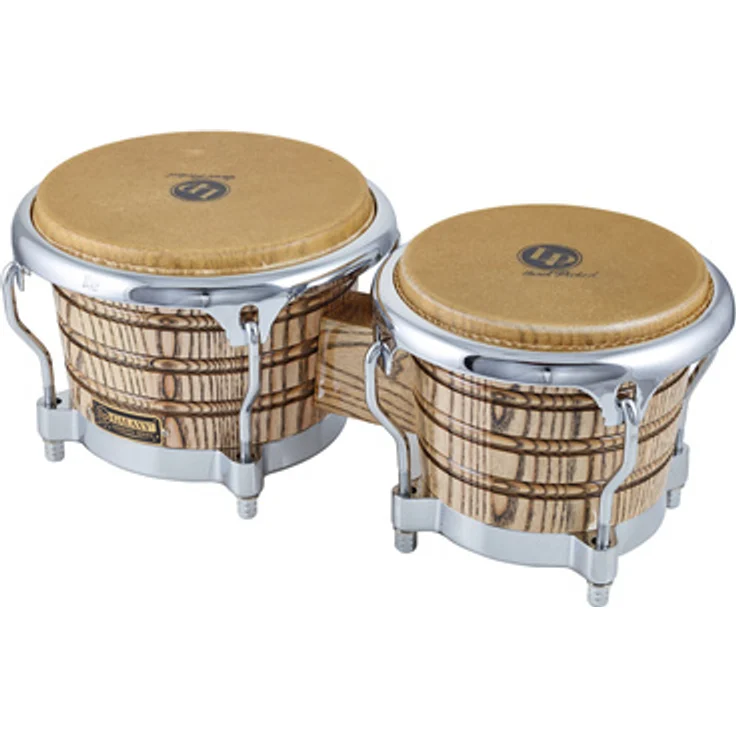 LP Galaxy Giovanni Bongo, Holz Bongo Set mit Chrom Hardware, 7 1/4" + 8 5/8", natur, Premium North American Ash