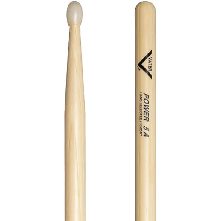 Vater 5AN Power Drum Sticks, American Hickory mit Nylon Kopf, 16 1/2" Länge, 0,580" Durchmesser