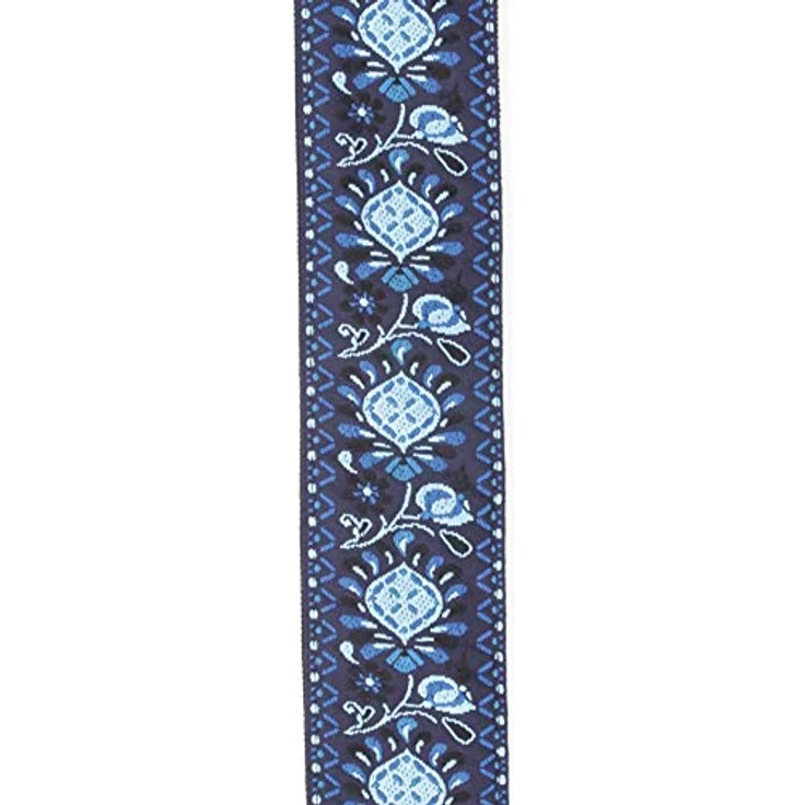 Daddario T20W1418 Monterey 2 Blue, Gitarrengurt aus hochwertigem Gewebe mit Lederenden, verstellbar von 89 cm bis 151 cm, Breite 50 mm, Design: Monterey 2 Blue – Bild 2