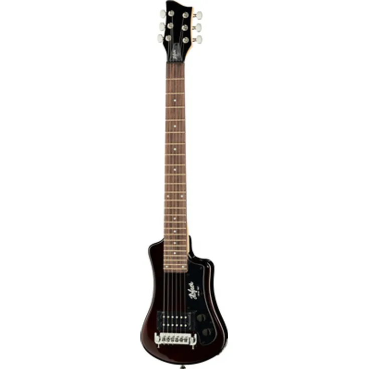Höfner Shorty Root Beer, Limited E-Gitarre mit Ahorn-Hals und Humbucker Pickup, Farbe Root Beer