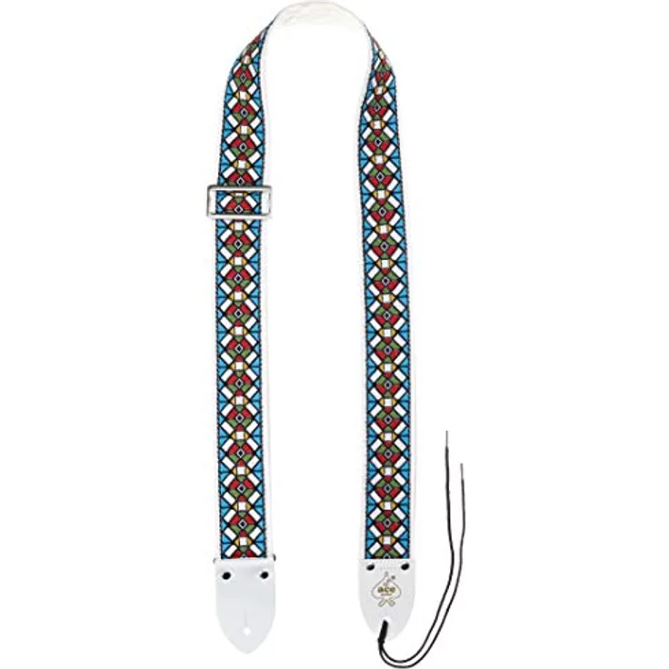 dAndrea Ace Stained Glass Vintage Strap, Gitarrengurt aus klassischer Baumwolle, verstellbar bis 135 cm, Breite 51 mm