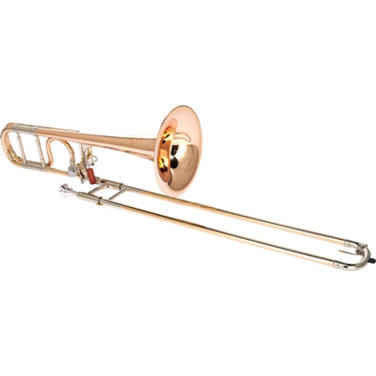 B&S MS14-L Bb/F-Trombone, Tenorposaune mit Quartventil, Goldmessing und Neusilber, inkl. Mundstück und Softpack Etui