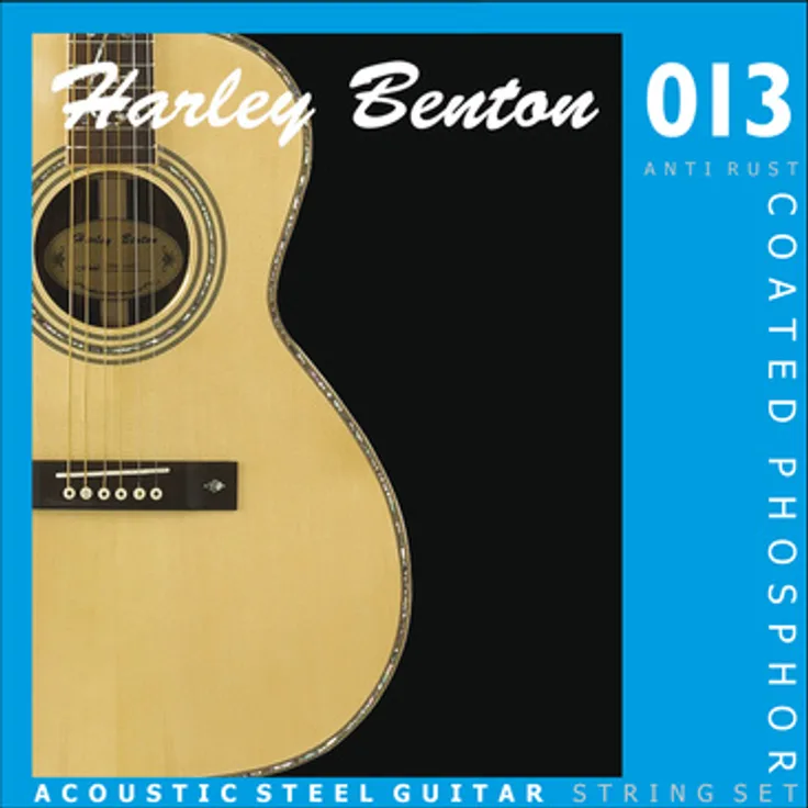 Harley Benton Coated Phosphor 013 Anti Rust, Gitarrensaiten für Westerngitarre mit Phosphor Bronze, Coated Steel, Stärken 013-055