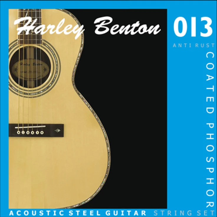 Harley Benton Coated Phosphor 013 Anti Rust, Gitarrensaiten für Westerngitarre mit Phosphor Bronze, Coated Steel, Stärken 013-055
