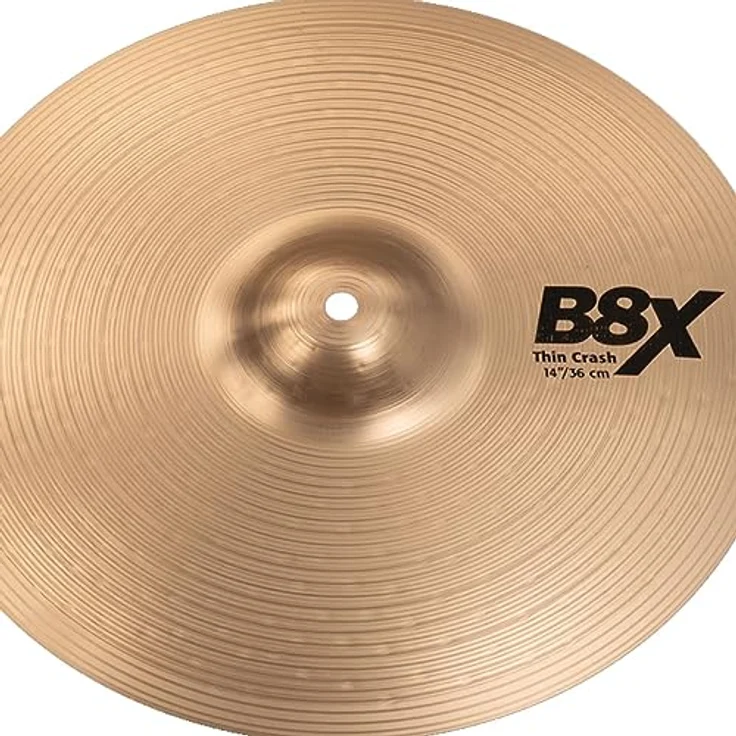 Sabian 14" B8X Thin Crash, Schlagzeugbecken aus B8 Bronze mit gehämmerter Glocke und natürlichem Finish, warmer und komplexer Sound – Bild 2