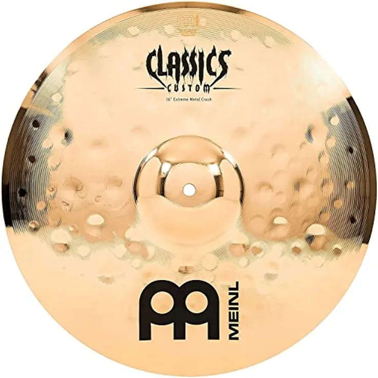 Meinl Cymbals Classics Custom Extreme Metal Crash, 16 Zoll (40,64cm), B12 Bronze mit brillantem Finish, starke Attack und kurze Sustain