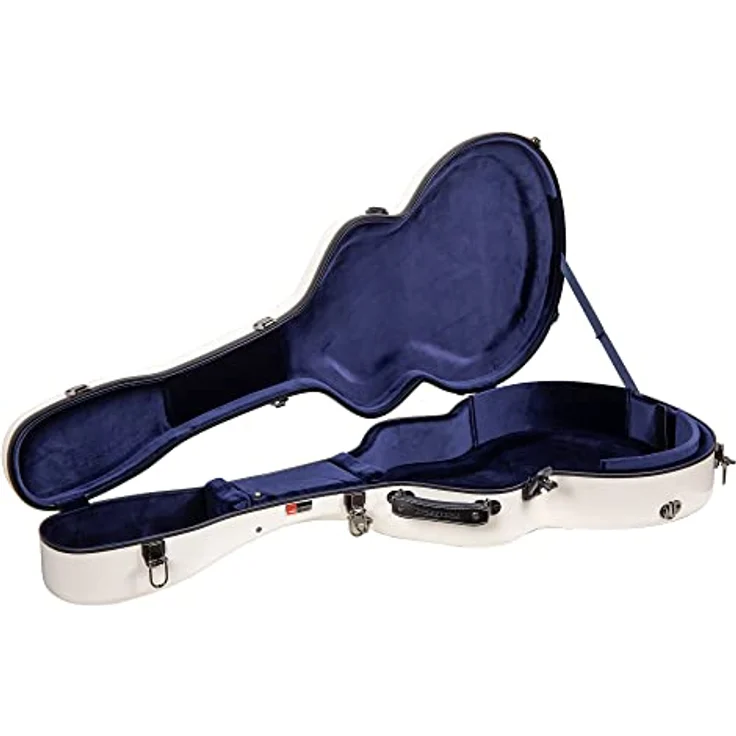 Crossrock Fiberglas Jazz Gitarrenkoffer für 43,2 cm Arch Top Akustikgitarre, TSA-Schloss, gepolsterte Gurte und Innenfach, abnehmbare Polsterungen – Bild 4