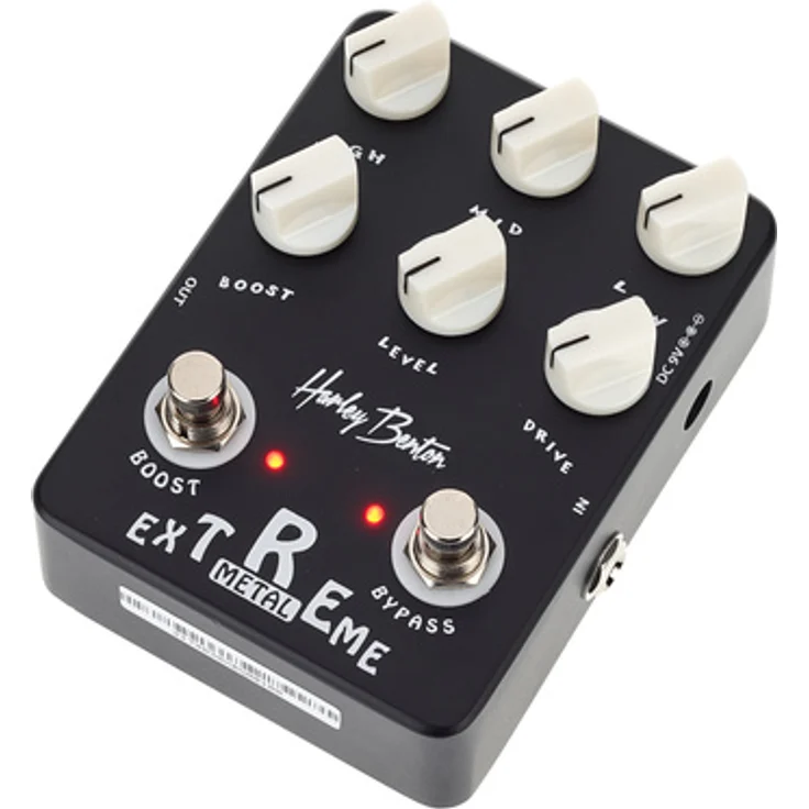 Harley Benton Extreme Metal, Overdrive-Pedal für E-Gitarre mit extremem Hi-Gain, 3-Band-EQ und True-Bypass