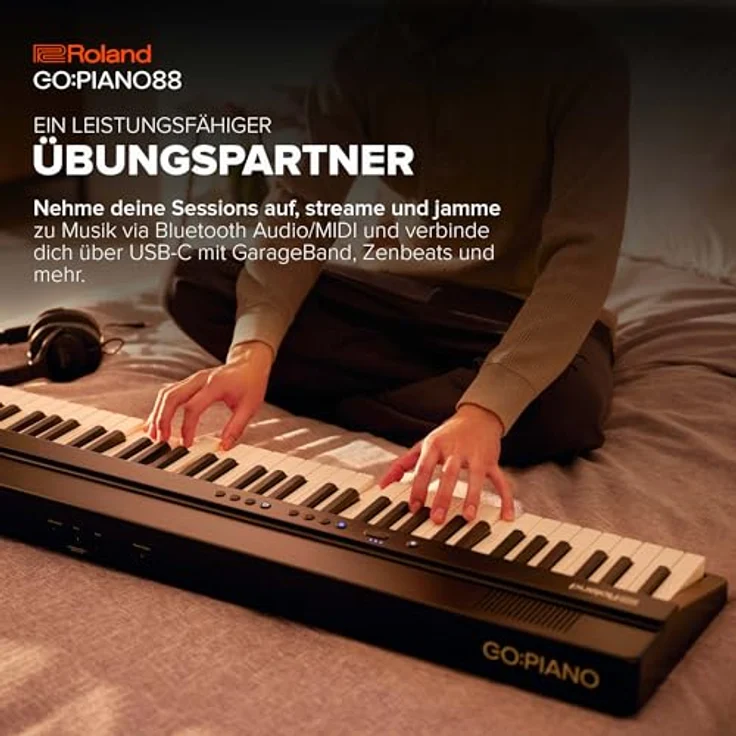 Roland GO:PIANO88, Mobiles Einsteiger-Digital-Piano mit 88 Tasten, Batteriebetrieb, Bluetooth & MIDI-Anschlüsse, leicht & kompakt, Premium-Performance – Bild 5