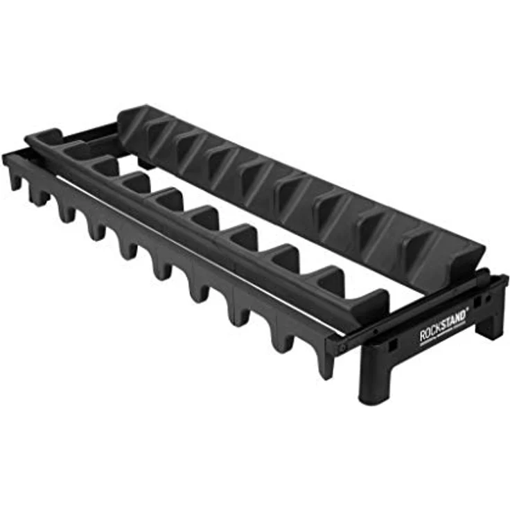 Rockstand RS 20867 9 E-Guitar Stand, Mehrfach-Gitarrenständer für bis zu 9 E-Gitarren/Bässe, schwarz mit anthrazitfarbenen Softpads, klappbar, Maße 1165 x 685 x 400 mm – Bild 7