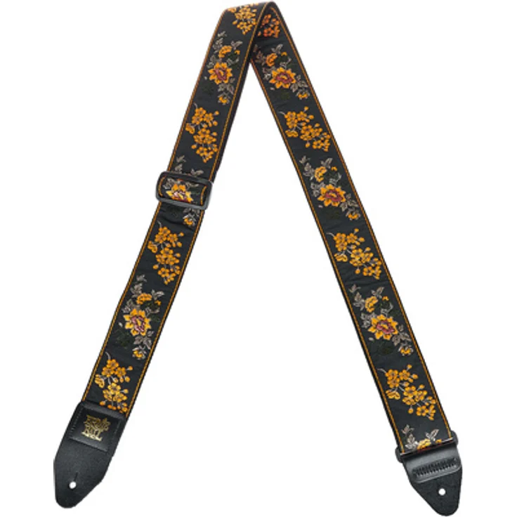 Ernie Ball Tangerine Blossom Gitarrengurt, Jacquard, 104-182 cm, Polypropylen mit Lederenden – Bild 1