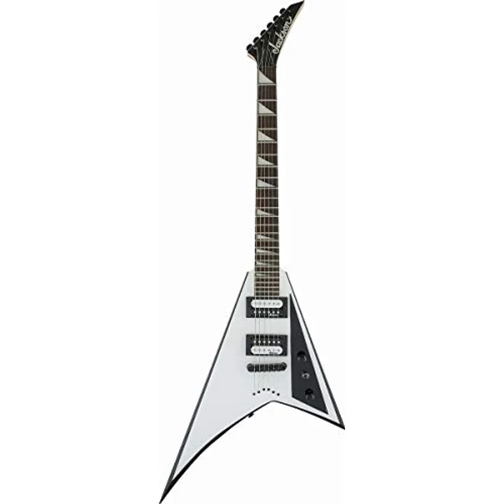 Jackson JS32T Rhoads E-Gitarre, weiß mit schwarzen Bevels, ausgewogene Verarbeitung und Materialien – Bild 2