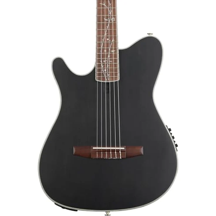 Ibanez Tim Henson TOD10NL LH, Konzertgitarre mit Tonabnehmer, massive Sitka Fichte, Transparent Black Flat – Bild 1