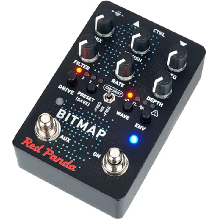 Red Panda Bitmap V2, Bitcrusher/Digital Distortion Effektpedal mit fractional Bit Reduction und MIDI-Steuerung