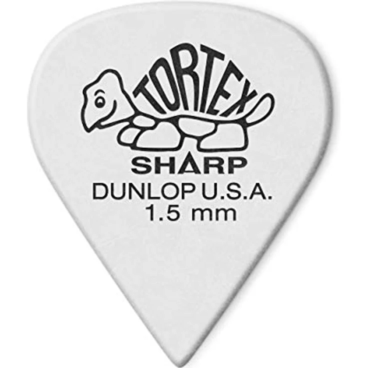 Dunlop Plectrums Tortex Sharp 1,50 mm, Set mit 72 Stück, weiß – Bild 1