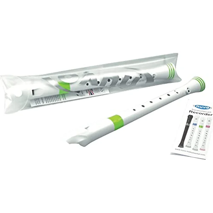 Nuvo Soprano Recorder, Blockflöte in weiß-grün, barocke Griffweise, Stimmung C, Doppelloch, Leicht-Polymer Korpus, TÜV geprüfte Materialien – Bild 2