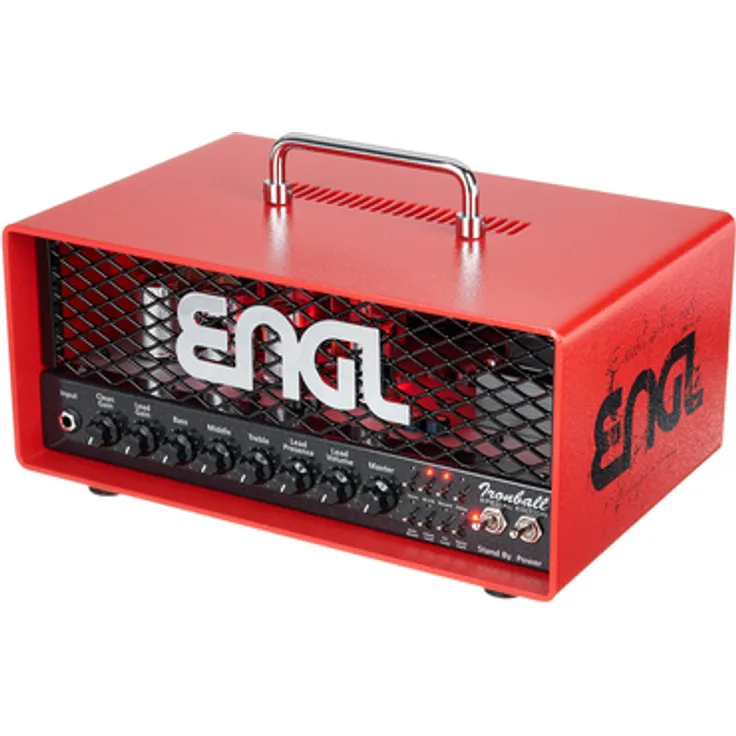 Engl 70th Anniversary E606 Ironball 20 SE, Röhrenverstärker Topteil für E-Gitarre, 20 Watt, rot, 2 Kanäle, mit Reverb und Delay