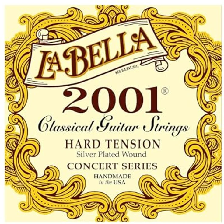 La Bella Classic 2001 HT, Saiten für klassische Gitarre, Nylon Diskant und versilberte Bässe, hard Satz – Bild 1