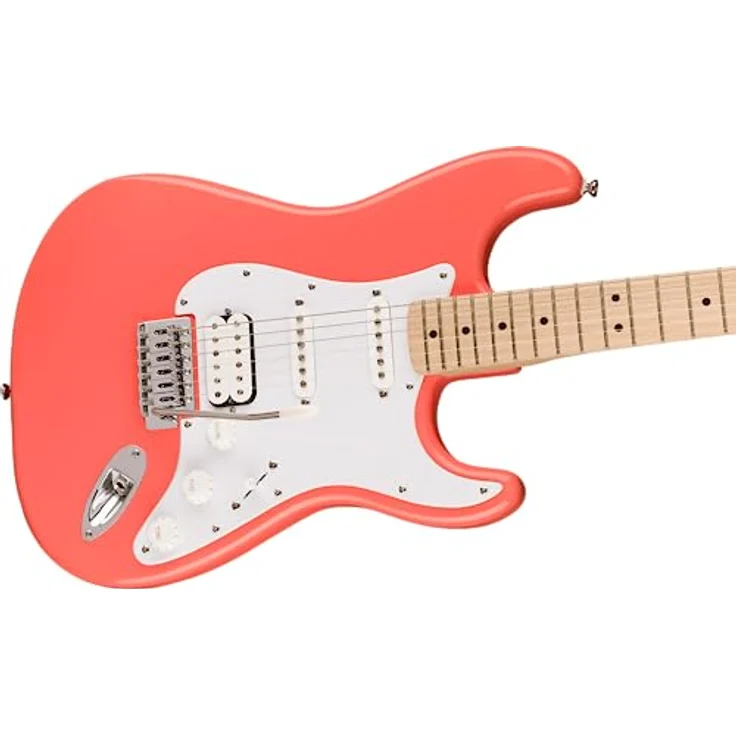 Fender Squier Stratocaster HSS MN, E-Gitarre in Tahitian Coral mit hochwertiger Verarbeitung – Bild 5