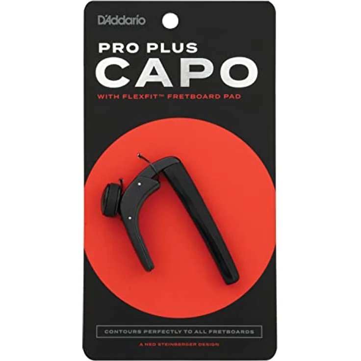 Daddario PW-CP-19 Pro Plus Capo, Kapodaster für alle Gitarren mit FlexFit Technologie, Schwarz – Bild 6