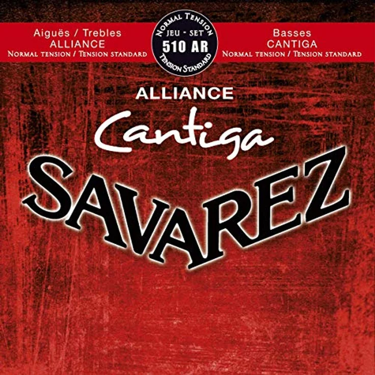 Savarez Saiten für Klassikgitarre Alliance Cantiga, Normal Tension, rot, hochwertige Fluorocarbon-Diskantsaiten, ausgeglichener Klang, Langlebigkeit – Bild 1