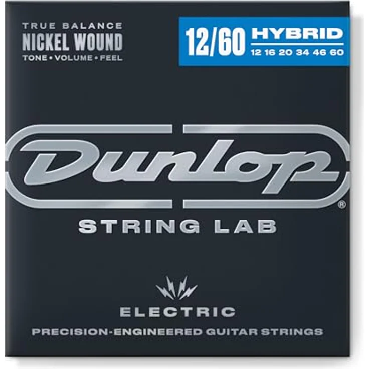 Dunlop Electric Nickel DEN1260 Saitensatz, E-Gitarre Drop Bb.012 - .060 Zoll, hochwertige Materialien, innovative Hybrid-Wickeltechniken – Bild 1