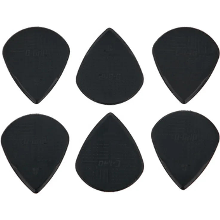 D-Grip Picks Jazz C Nylon Black, Plektrum mit 1,40 mm Stärke, 3D-Grip-Textur, 6er Pack