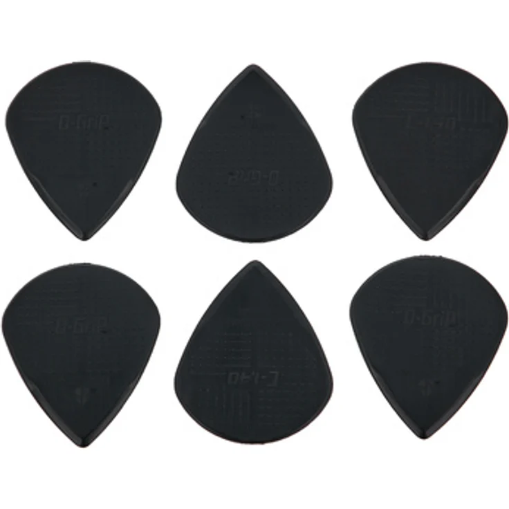 D-Grip Picks Jazz C Nylon Black, Plektrum mit 1,40 mm Stärke, 3D-Grip-Textur, 6er Pack – Bild 1