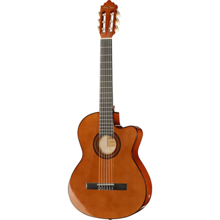 Harley Benton CG300CE NT, Konzertgitarre mit Cutaway, Fichtendecke, Agathis Boden und Zargen, Roseacer Griffbrett, Natur Hochglanz, eingebautes Tonabnehmersystem