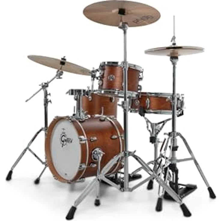 Gretsch Drums Catalina Club Micro SWG, Schlagzeugset mit 7-lagigem Mahagoni Kessel, Satin Walnut Glaze, inkl. Tom Tom Halter – Bild 3