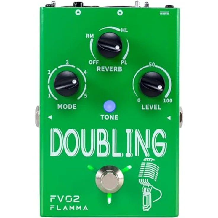 Flamma FV02 Vocal & Guitar FX, Effektprozessor für Gesang und Gitarre mit Reverb, Schwarz