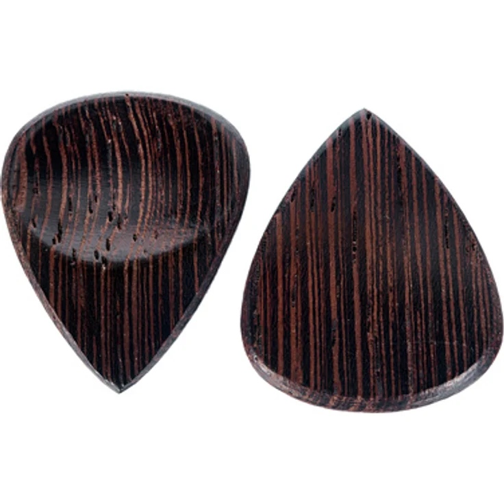 Harley Benton Black Palm Pick Set, 2er Set Plektren aus Palmenholz, Form 351 mit Griffmulde