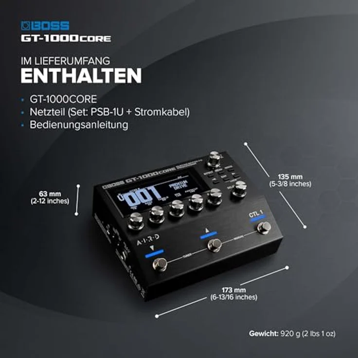 Boss GT-1000CORE, Multi-Effektpedal für E-Gitarre & Bass mit AIRD-Technologie, 24 Effekten und über 140 Verstärkermodellen, kompakt – Bild 7