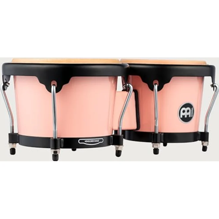 Meinl HB50FP Journey Bongo, 6,5" Macho & 7,5" Hembra, aus ABS Kunststoff, Flamingo Pink, handselektierte Wasserbüffelfelle, inklusive Stimmschlüssel – Bild 9