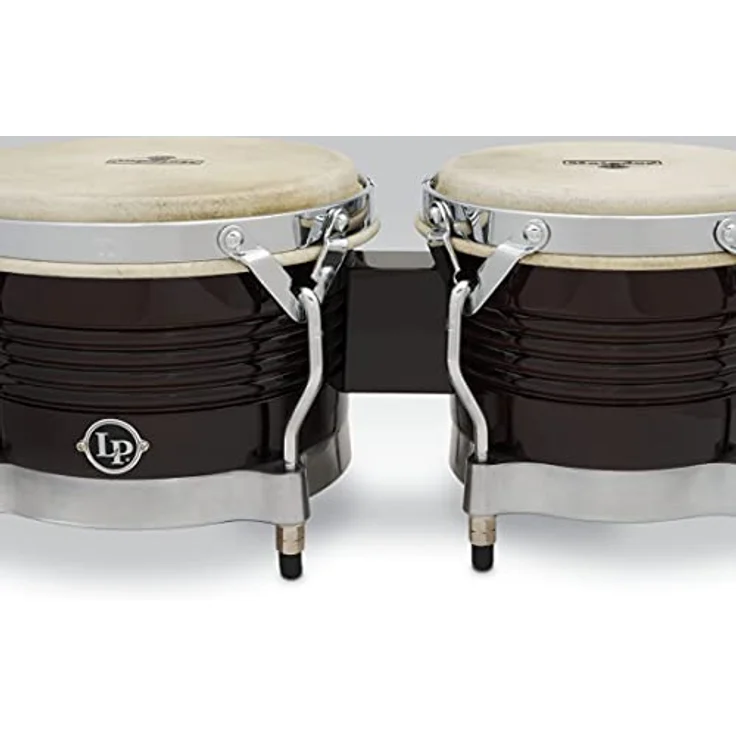 LP M201 Bongos Matador, 7 1/4" + 8 5/8" in Dunkelbraun, Siam Oak mit Traditional Rims und 4 Spannschrauben, Chrom-Hardware – Bild 2