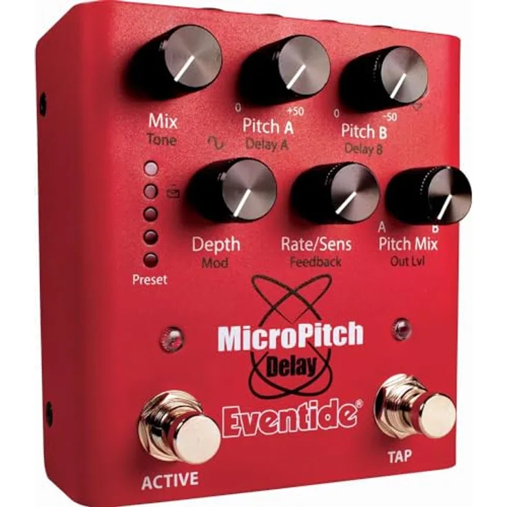 Eventide MicroPitch Delay, Effektpedal für E-Gitarre mit dualen, verstimmbare Delays und Modulation, MIDI-fähig