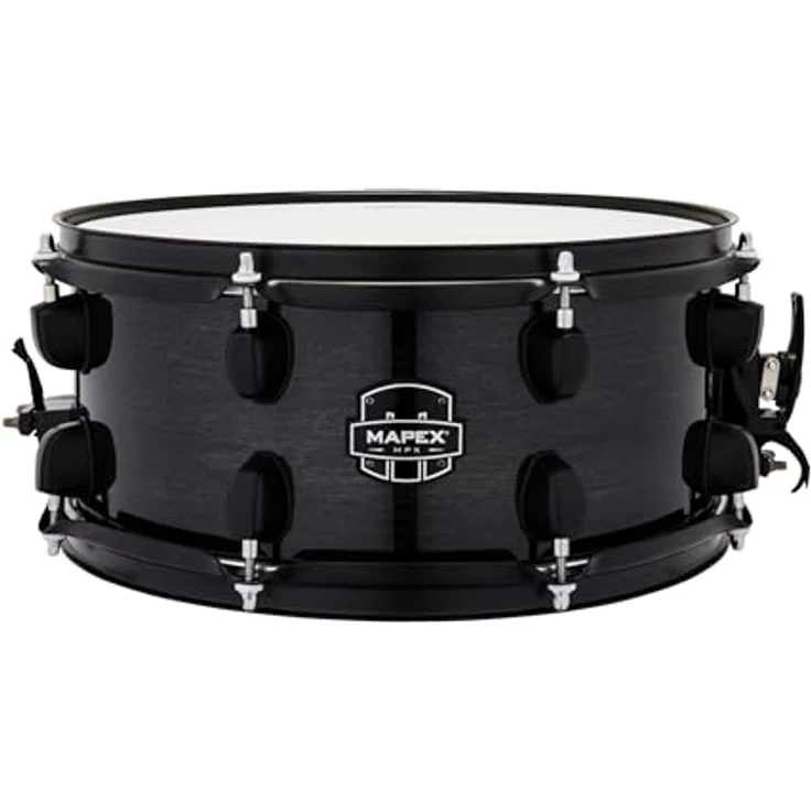 Mapex 13"x6" MPX Hybrid Snare Drum, Ahorn-/Pappelkessel, Transparent Midnight Black Finish, Chrom Hardware, Remo UX Felle – Bild 1