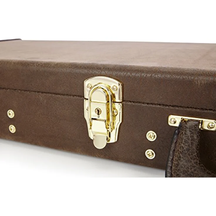 Gator Deluxe Case E-Guitar Vintage, Gitarrenkoffer aus Sperrholz, Distressed leather-like finish in Vintage Braun, Maße 109,7cm x 40,4cm x 11,4cm, Gewicht 5,4 kg – Bild 10